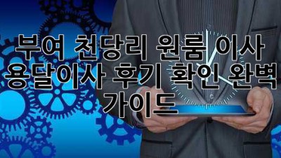 부여 천당리 원룸 이사? 용달이사 후기 확인 완벽 가이드!